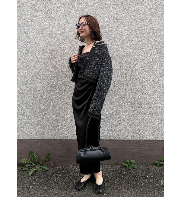 LAGUNAMOON「ツイードライクノーカラーデニムジャケット」|デニムジャケット|