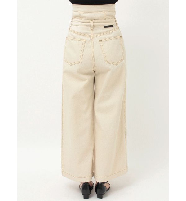 LAGUNAMOON「ハイウエストラインディティールデニムパンツ」|デニム|