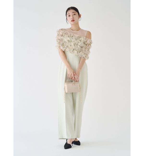 LAGUNAMOON「LADYチュールオフショルパンツドレス」|ドレス|