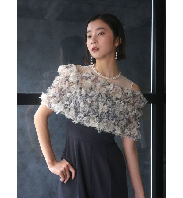 LAGUNAMOON「LADYチュールオフショルパンツドレス」|ドレス|