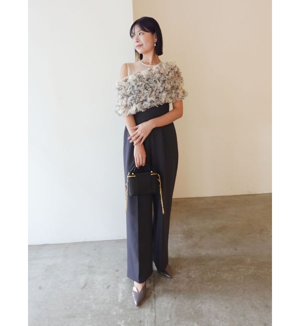 LAGUNAMOON「LADYチュールオフショルパンツドレス」|ドレス|