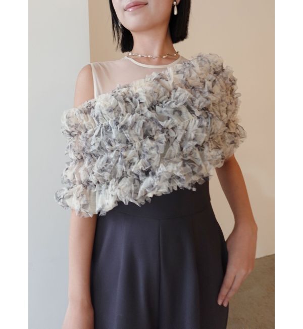 LAGUNAMOON「LADYチュールオフショルパンツドレス」|ドレス|