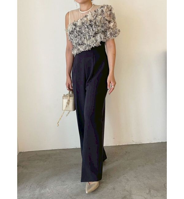 LAGUNAMOON「LADYチュールオフショルパンツドレス」|ドレス|