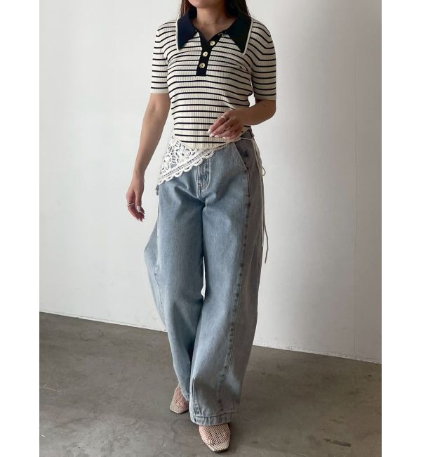 LAGUNAMOON「セミワイドカーブデニムパンツ」|デニム|