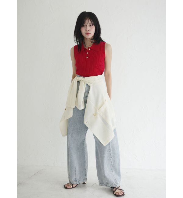 LAGUNAMOON「セミワイドカーブデニムパンツ」|デニム|