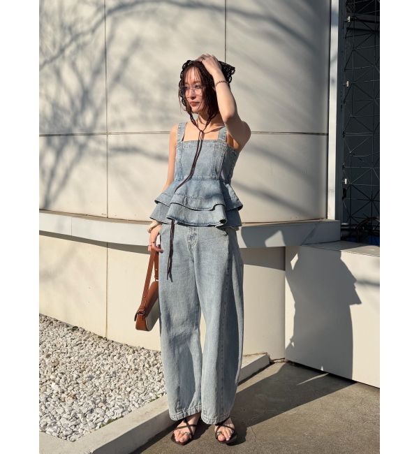 LAGUNAMOON「デニムペプラムキャミソール」|キャミソール|