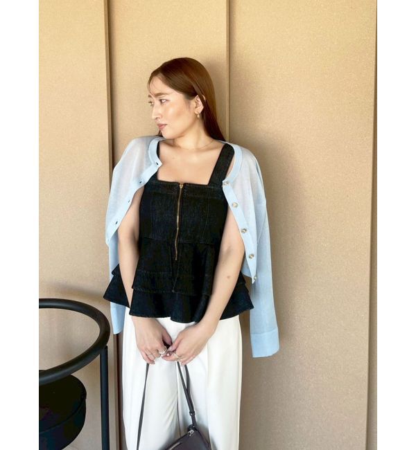 LAGUNAMOON「デニムペプラムキャミソール」|キャミソール|