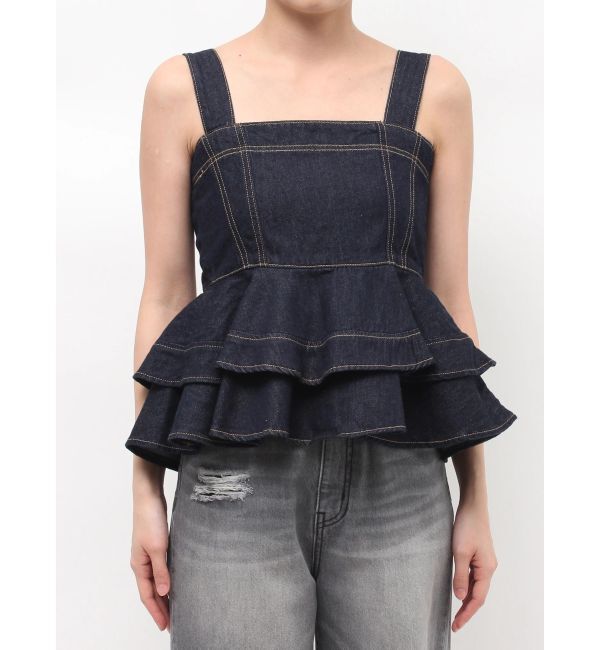LAGUNAMOON「デニムペプラムキャミソール」|キャミソール|