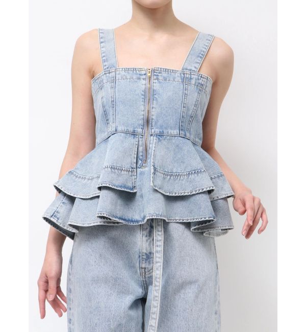LAGUNAMOON「デニムペプラムキャミソール」|キャミソール|