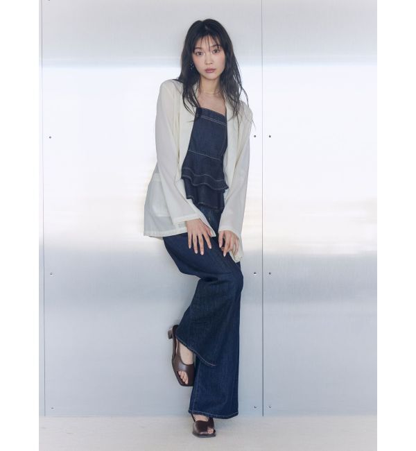 LAGUNAMOON「LMロゴセミワイドデニムパンツ」|デニム|