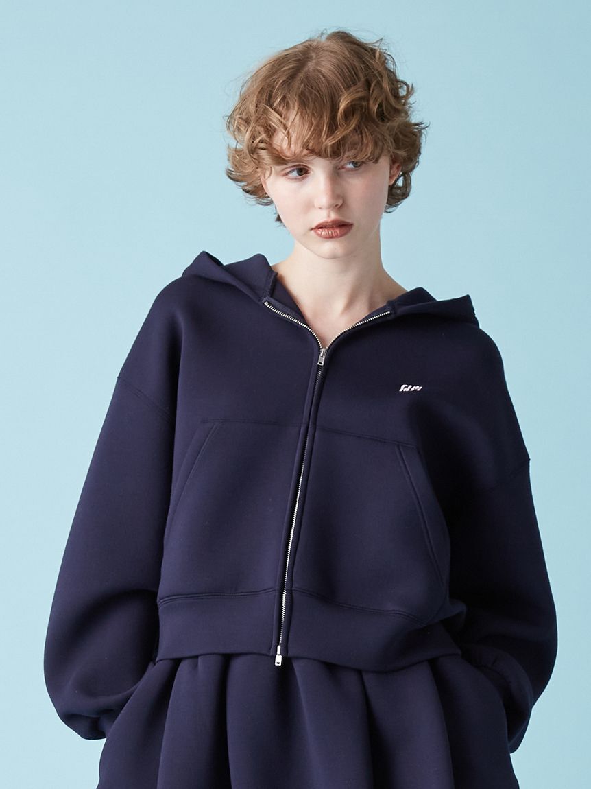 FURFUR「【WEB・一部店舗限定カラー】ロゴ刺繍ジップアップフーディー」|パーカー|NVY