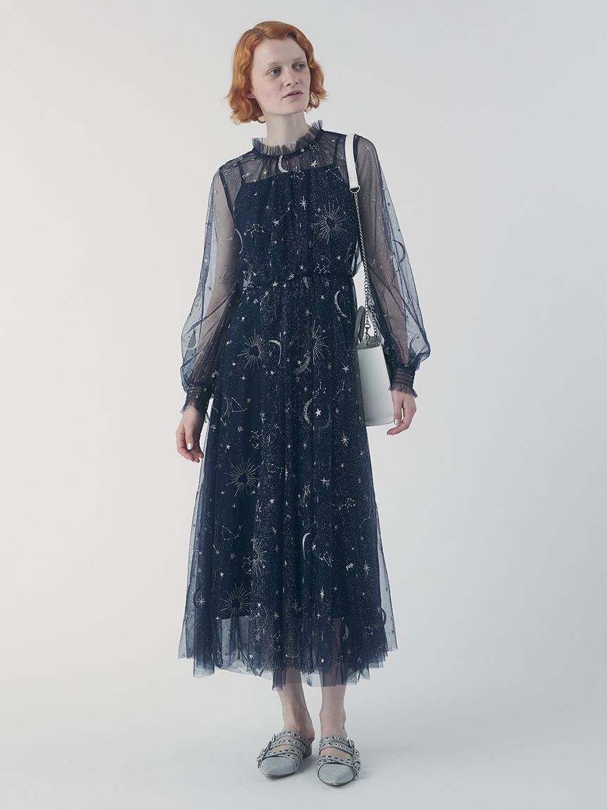 FURFUR「【限定サイズ】Twilightラメチュール刺繍ドレス」|ドレス|