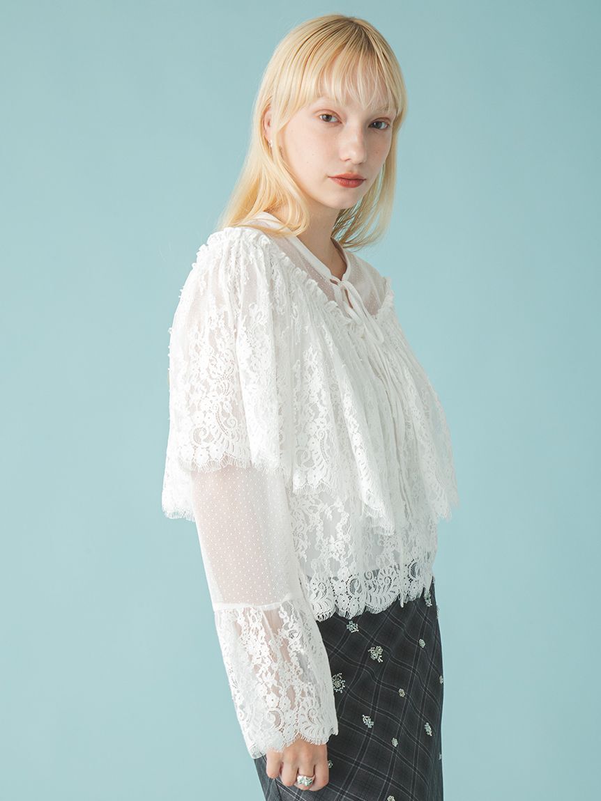 FURFUR「スカラップレースブラウス」|シャツ・ブラウス|