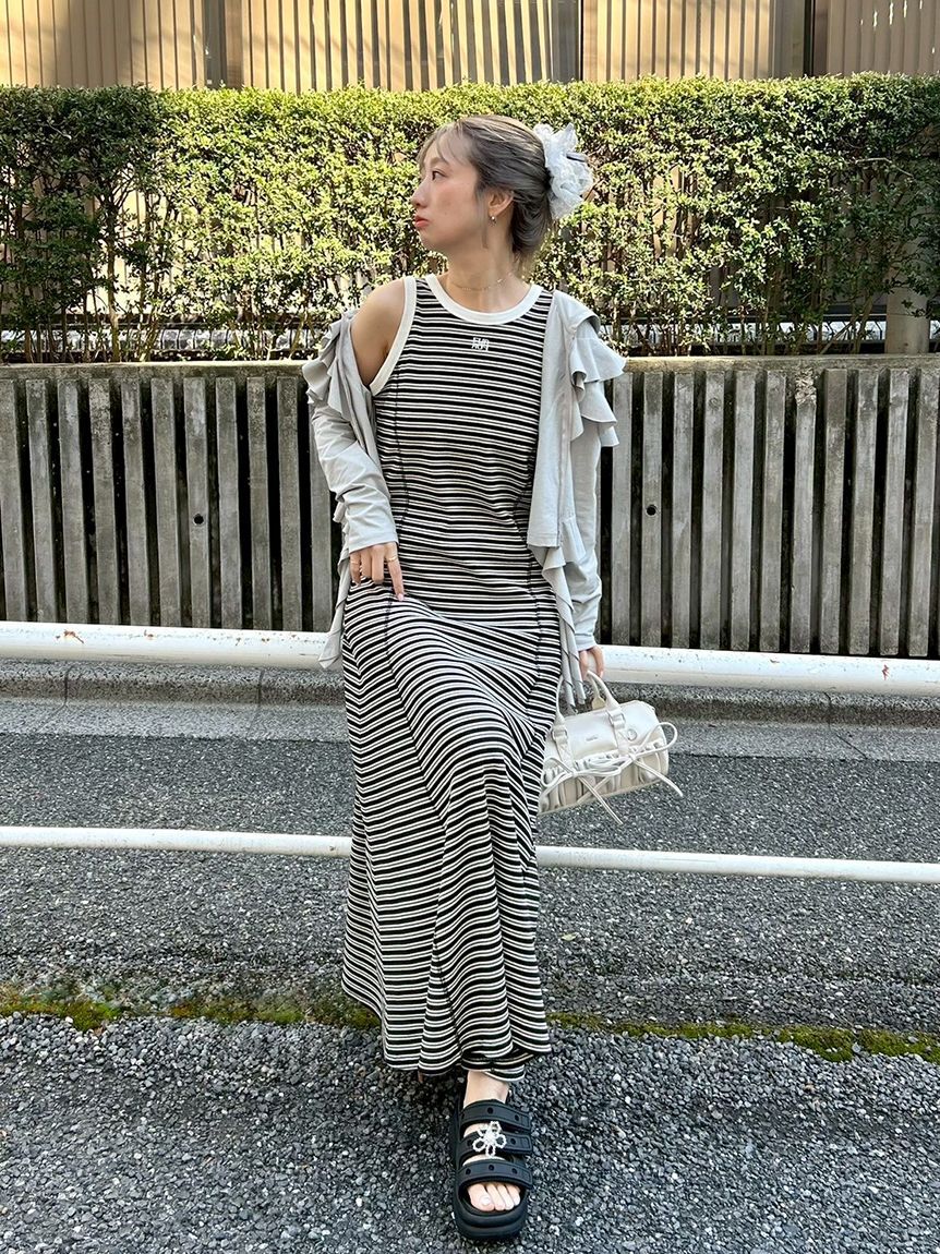 FURFUR「ロゴ刺繍ボーダーワンピース」|ワンピース|