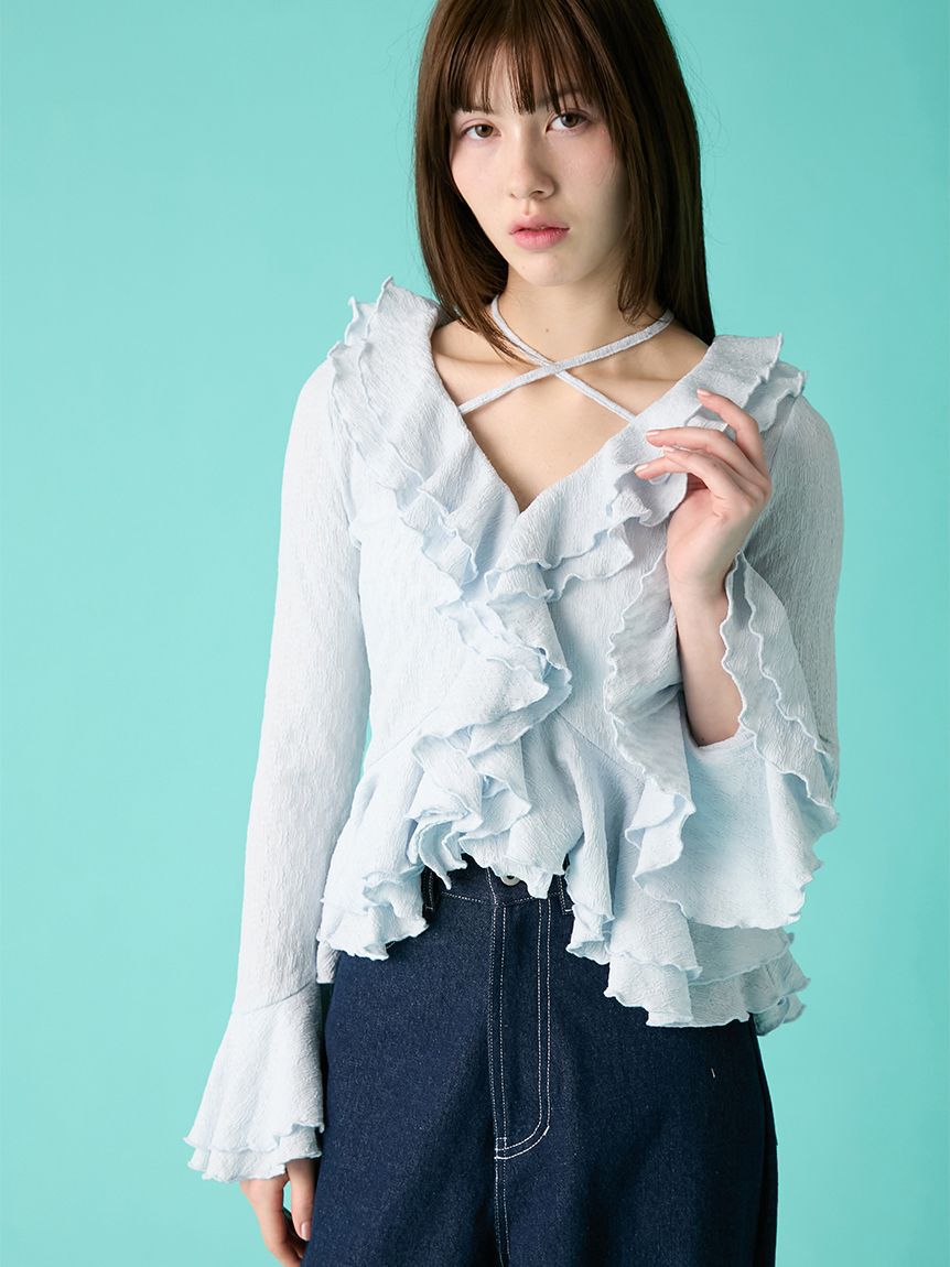 FURFUR「ラッフルフリルプルオーバー」|シャツ・ブラウス|