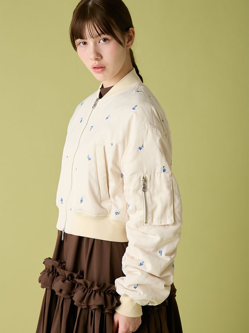 FURFUR「【WEB・一部店舗限定カラー】フラワー刺繍MA-1」|ブルゾン・スタジャン|