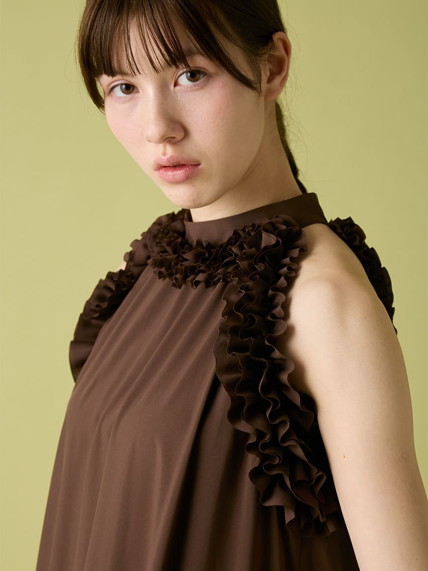 FURFUR「フリルホルターミニドレス」|ドレス|