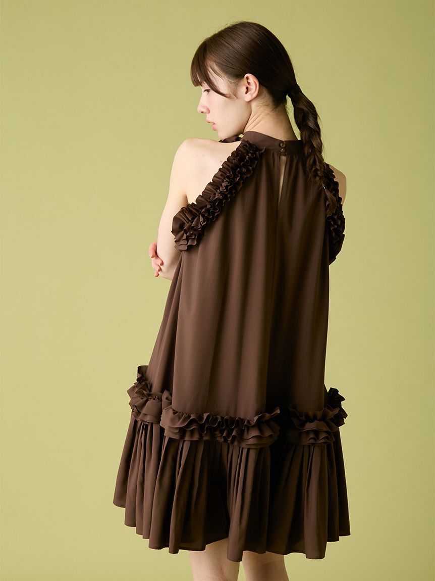 FURFUR「フリルホルターミニドレス」|ドレス|