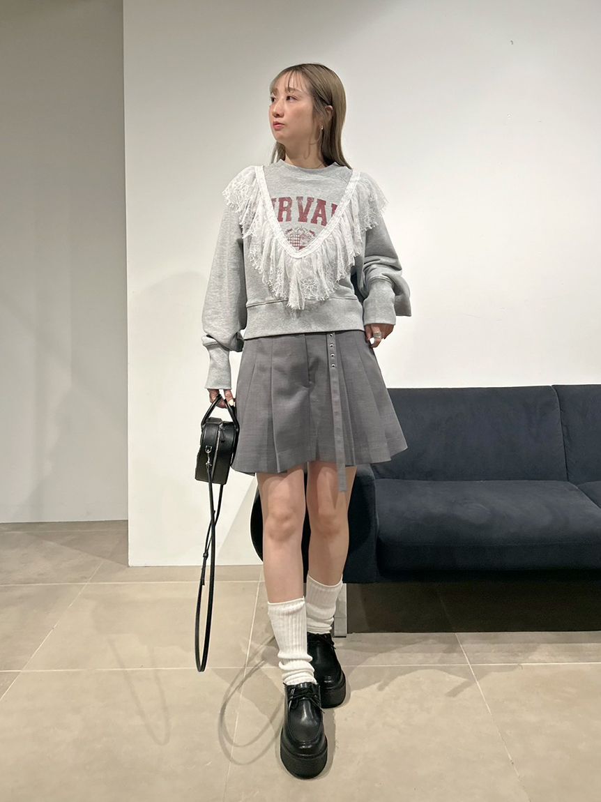 FURFUR「ベルト付きタックミニスカート」|スカート|