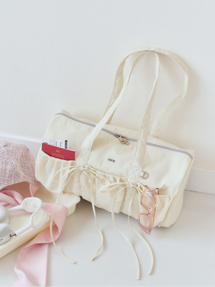 FURFUR「【WEB限定カラー】リボンドラムバッグ」|ショルダー・メッセンジャー|IVR