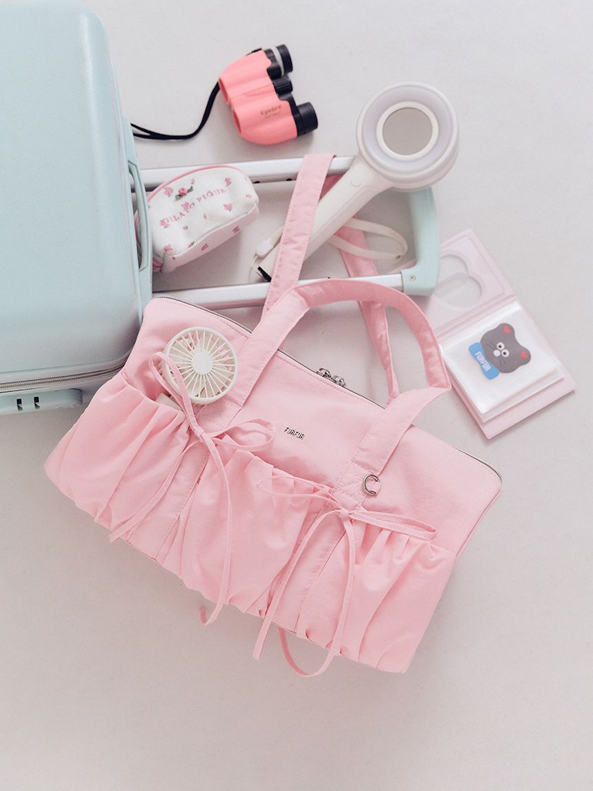 FURFUR「【WEB限定カラー】リボンドラムバッグ」|ショルダー・メッセンジャー|PNK