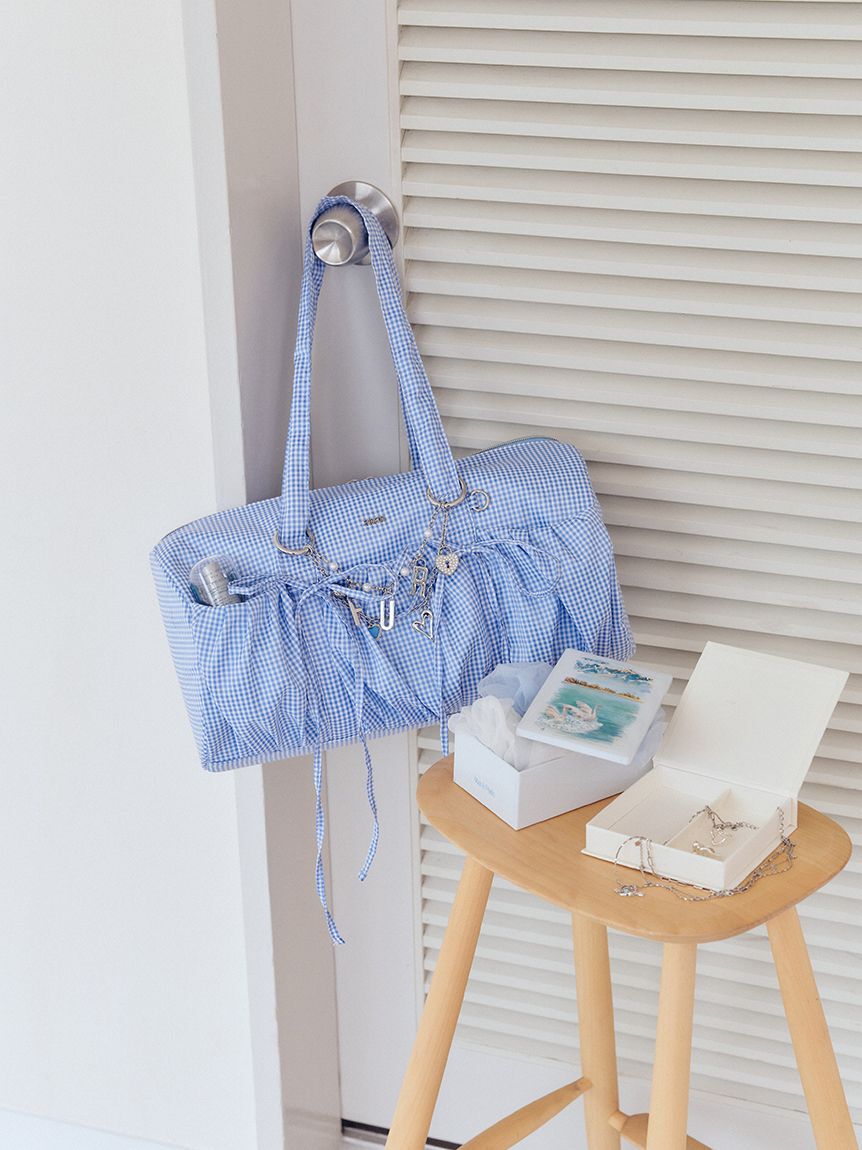 FURFUR「【WEB限定カラー】リボンドラムバッグ」|ショルダー・メッセンジャー|SAX