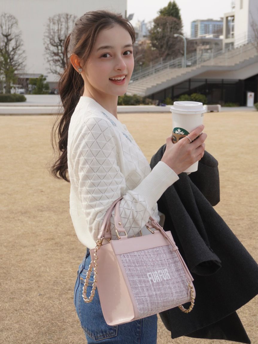 FURFUR「リボンビーズ刺繍アイレットカーディガン」|カーディガン|