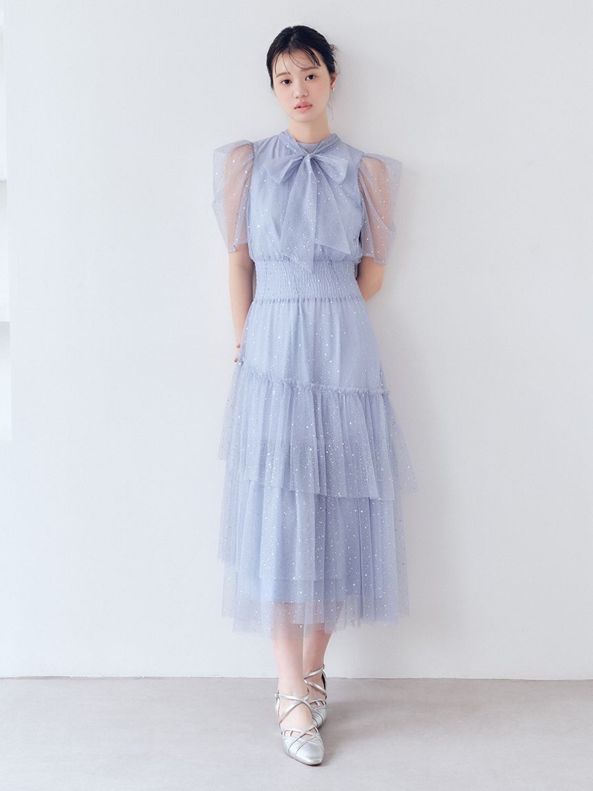 FURFUR「【限定サイズ】ハーフスリーブラメチュールドレス」|ドレス|LBLU