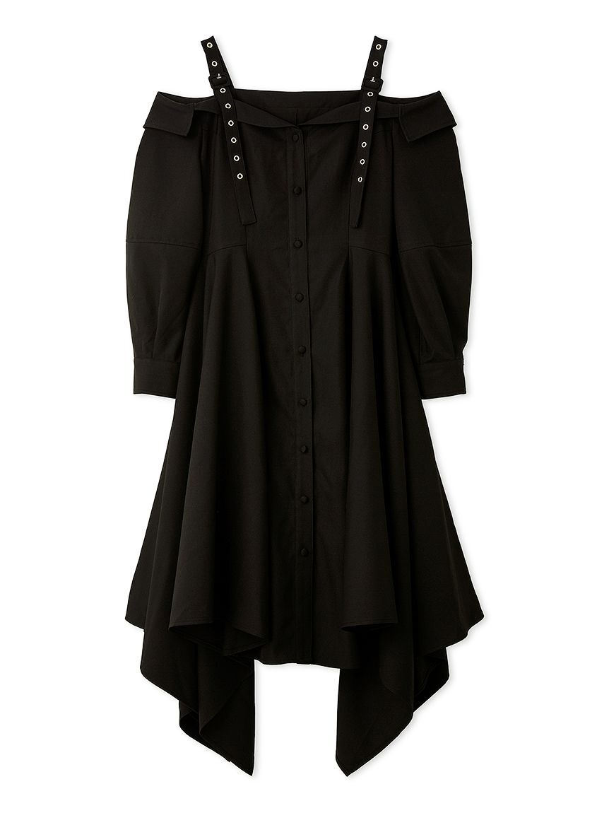 FURFUR「オフショルシャツワンピース」|ワンピース|BLK