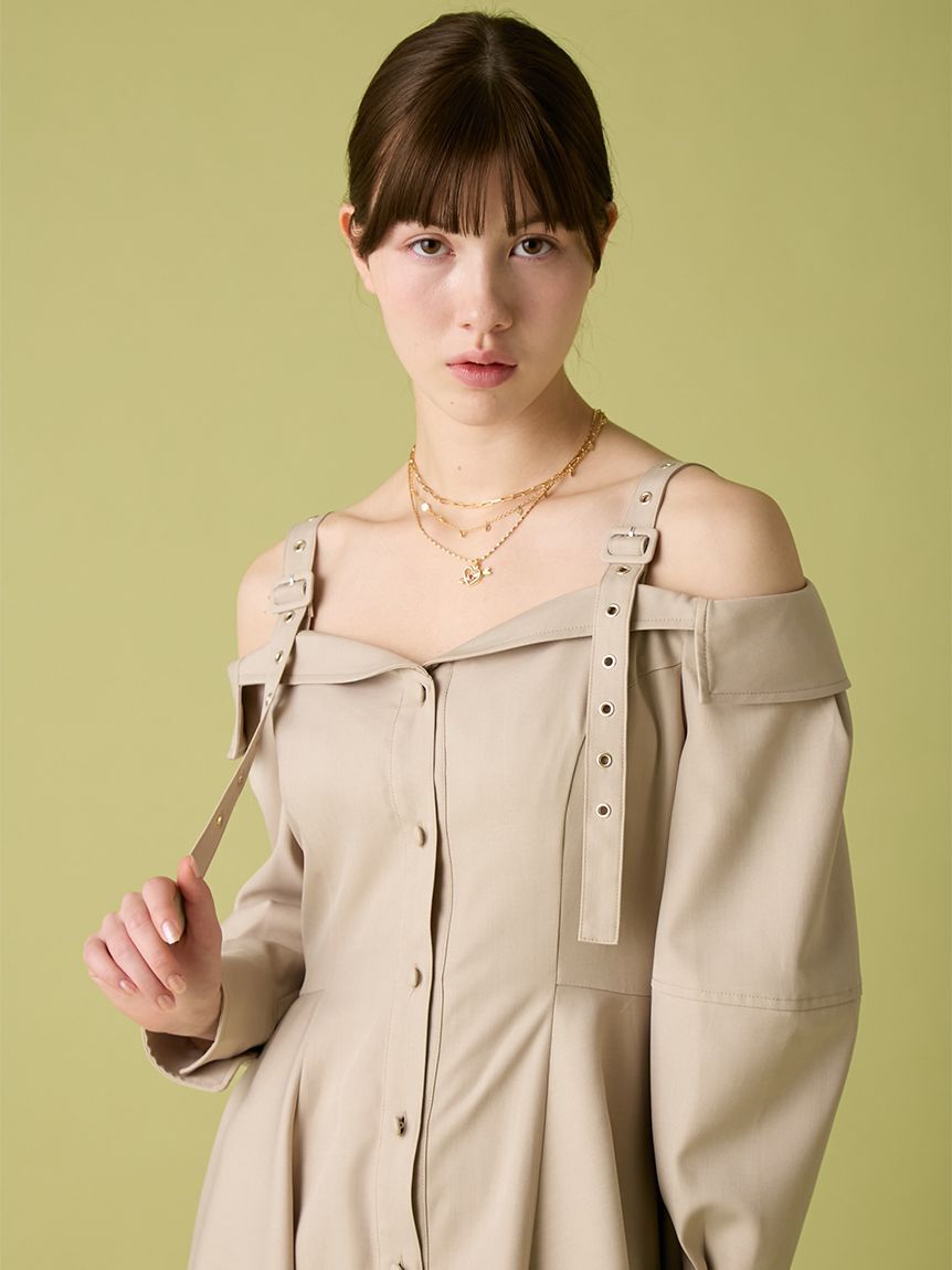 FURFUR「オフショルシャツワンピース」|ワンピース|
