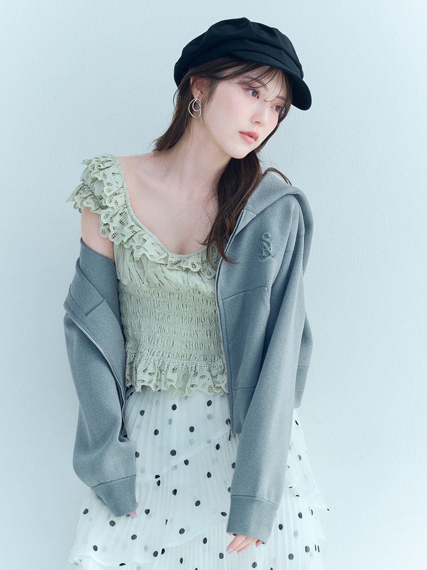 SNIDEL「ショートニットパーカー」|パーカー|