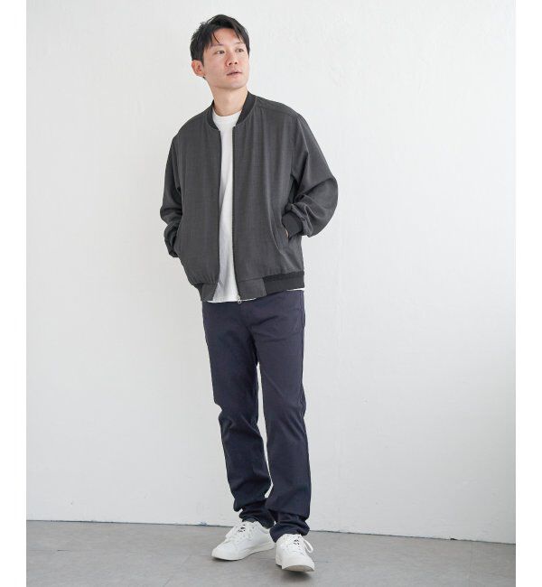 ikka「【雑誌MonoMax4月号掲載】イージーケアリネンライクブルゾン」|ブルゾン・スタジャン|