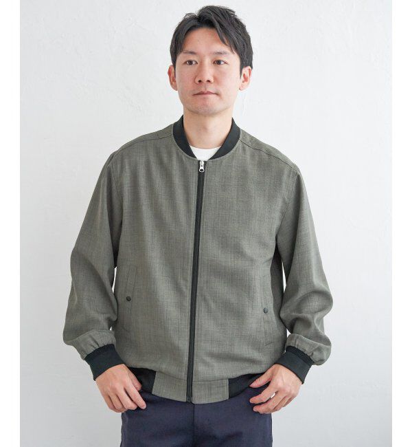 ikka「【雑誌MonoMax4月号掲載】イージーケアリネンライクブルゾン」|ブルゾン・スタジャン|
