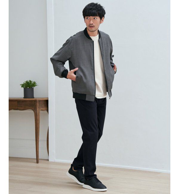 ikka「【雑誌MonoMax4月号掲載】イージーケアリネンライクブルゾン」|ブルゾン・スタジャン|