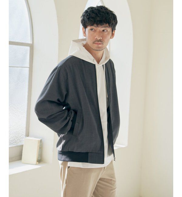 ikka「【雑誌MonoMax4月号掲載】イージーケアリネンライクブルゾン」|ブルゾン・スタジャン|