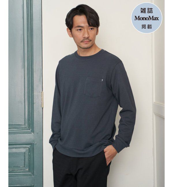 ikka「【雑誌MonoMax4月号掲載】DRYダンボールWフェイストレロンT「小泉孝太郎さん着用モデル」」|Tシャツ・カットソー|ネイビーブルー