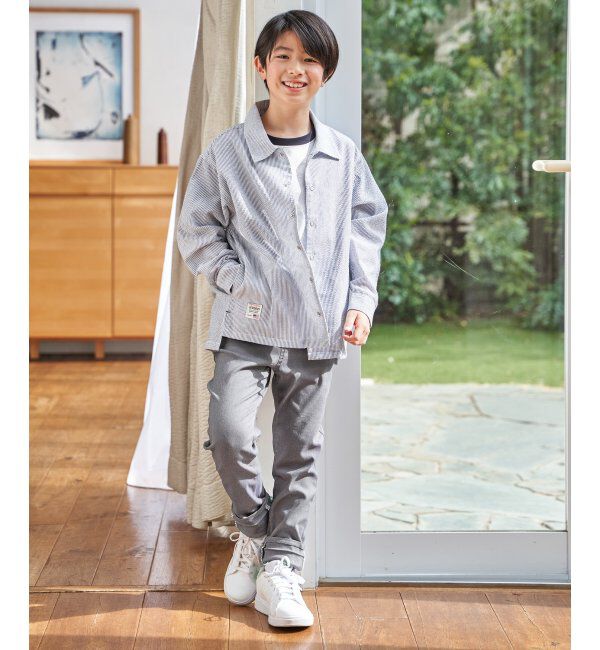 ikka kids「【親子コーデ】サッカースナップシャウター（110~160cm）」|シャツ・ブラウス|