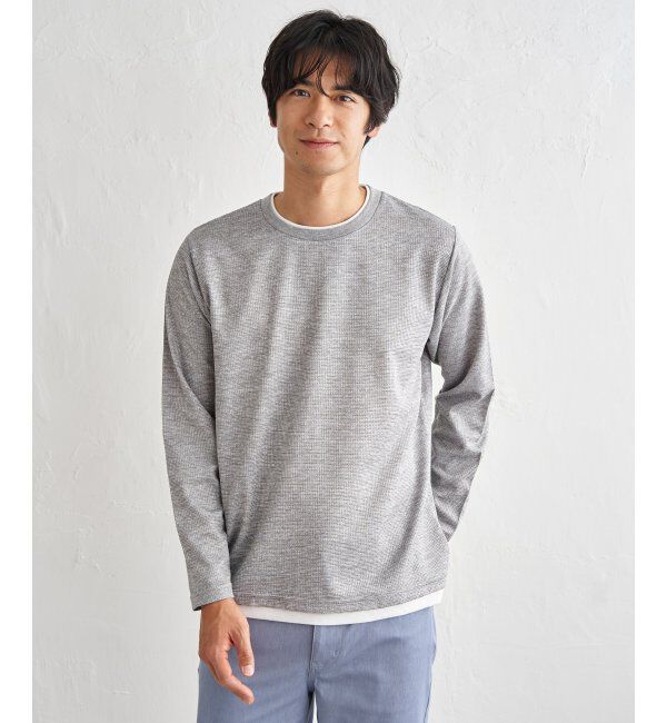 ikka「【雑誌MonoMax4月号掲載】速乾ピケレイヤードロンT「小泉孝太郎さん着用モデル」」|Tシャツ・カットソー|