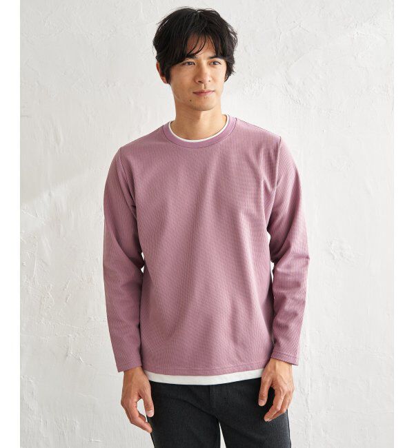 ikka「【雑誌MonoMax4月号掲載】速乾ピケレイヤードロンT「小泉孝太郎さん着用モデル」」|Tシャツ・カットソー|