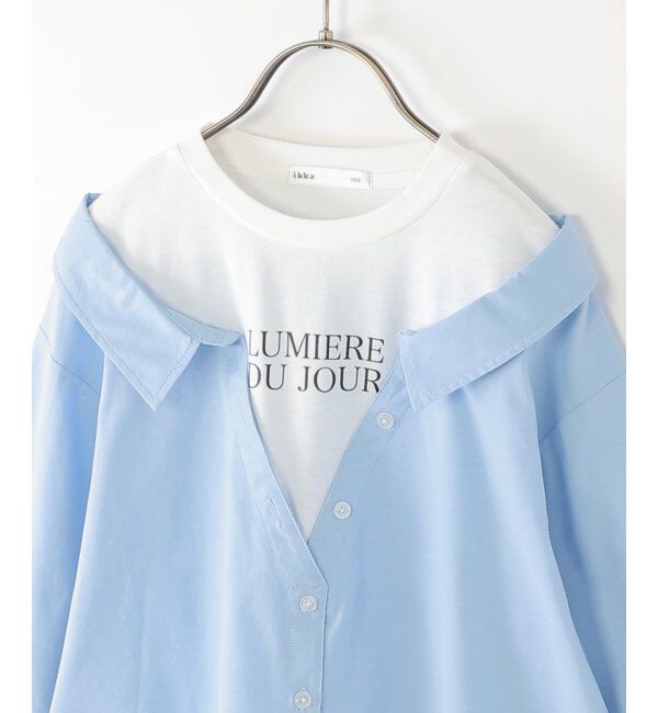 ikka kids「【親子コーデ】ロゴTドッキングドッキングブラウス（120~160cm）」|シャツ・ブラウス|