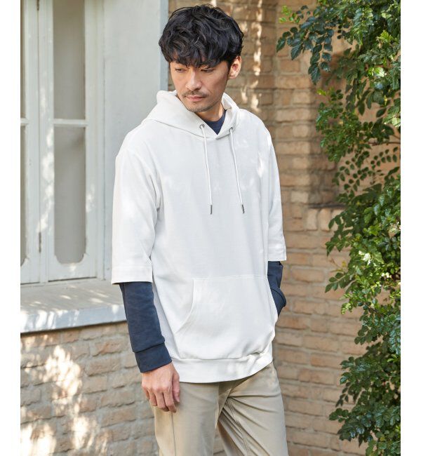 ikka「【雑誌MonoMax4月号掲載】GOKU楽冷感2WAYパーカ「小泉孝太郎さん着用モデル」」|Tシャツ・カットソー|