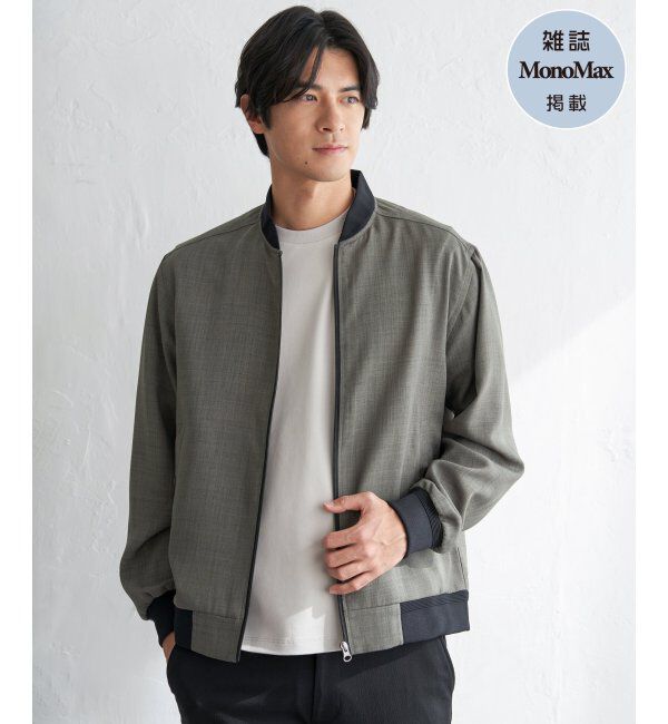 ikka「【雑誌MonoMax4月号掲載】イージーケアリネンライクブルゾン「小泉孝太郎さん着用モデル」」|ブルゾン・スタジャン|グレー