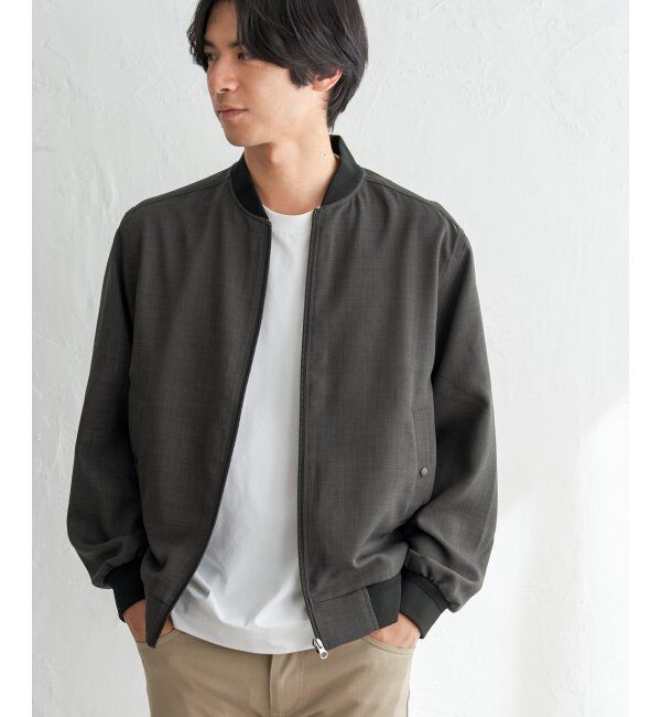 ikka「【雑誌MonoMax4月号掲載】イージーケアリネンライクブルゾン「小泉孝太郎さん着用モデル」」|ブルゾン・スタジャン|