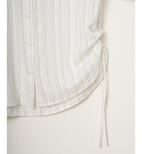 ikka「サテン／ドビーサイドリボンシャツ」|シャツ・ブラウス|