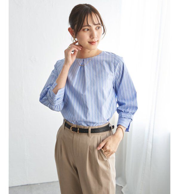 IKKA LOUNGE「2WAY袖リボンブラウス」|シャツ・ブラウス|ブルー