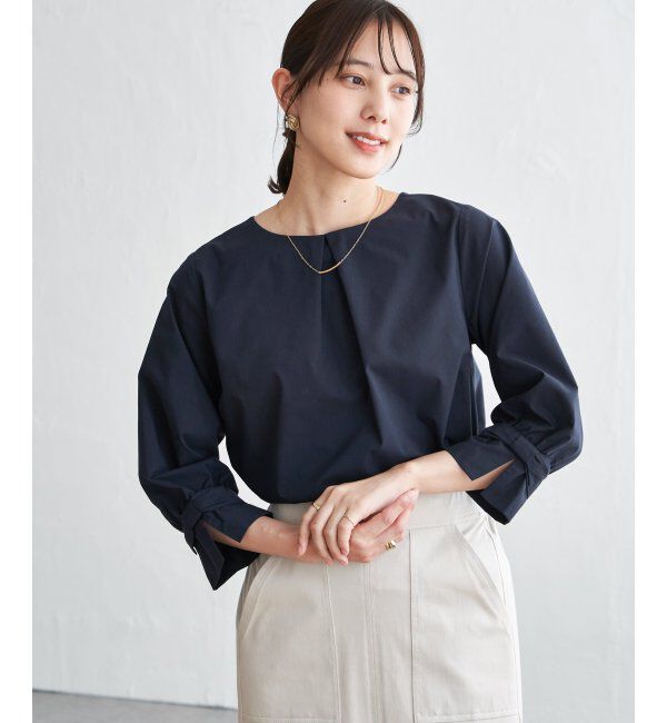 IKKA LOUNGE「2WAY袖リボンブラウス」|シャツ・ブラウス|ネイビーブルー
