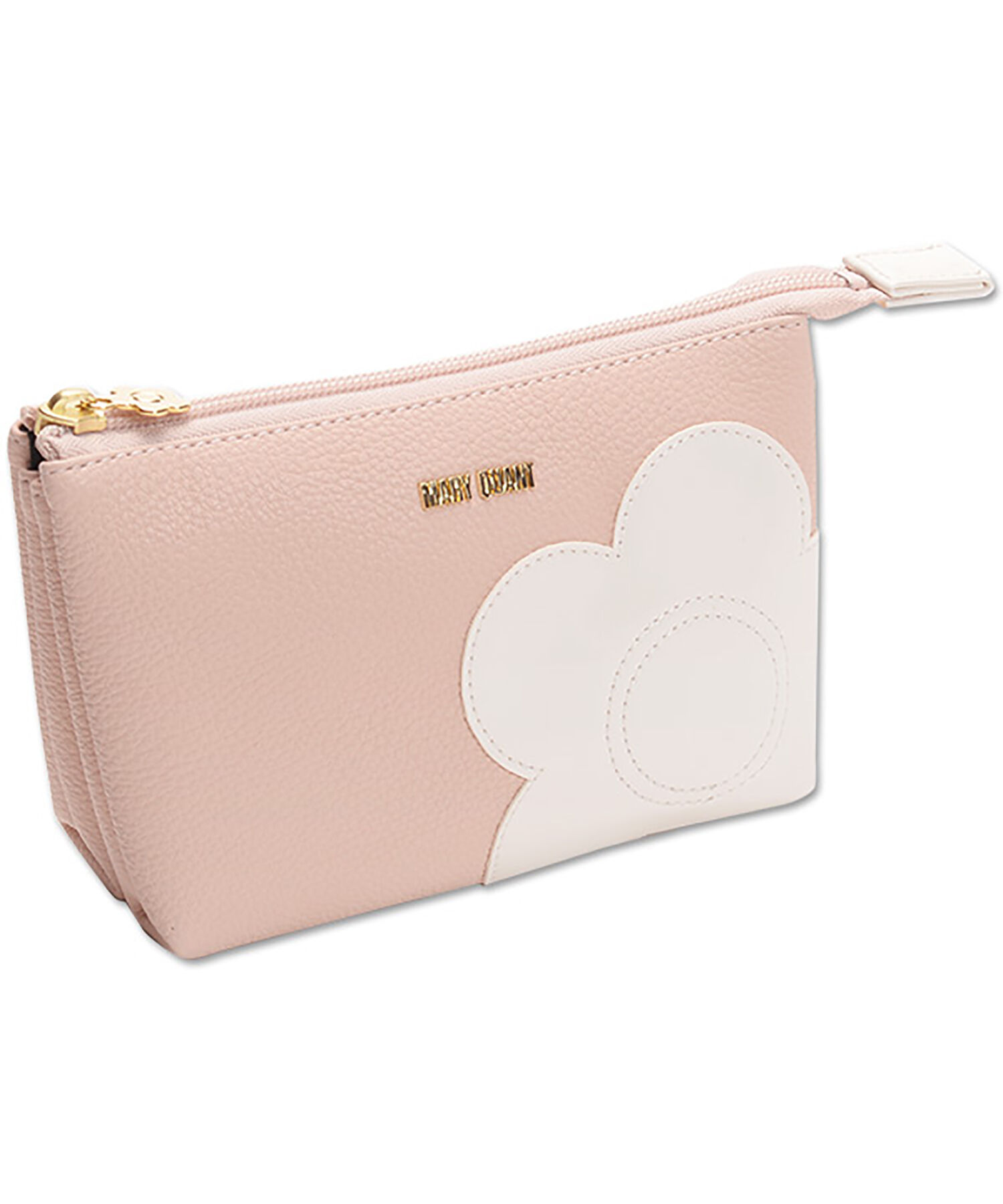 MARY QUANT「シュリンクデイジーパッチ 3ポケットポーチ」|ポーチ|ピンク