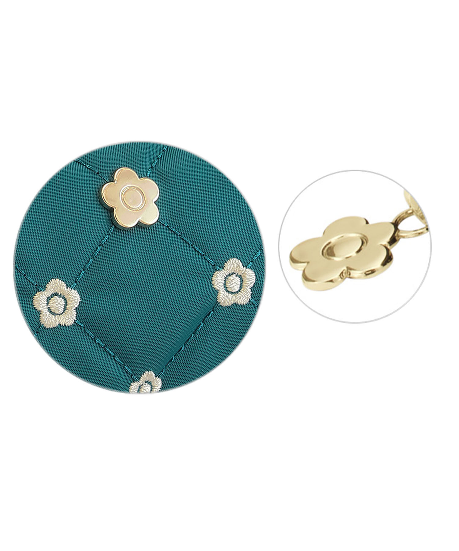 MARY QUANT「キルトデイジー刺繍 オーバルポーチ」|ポーチ|