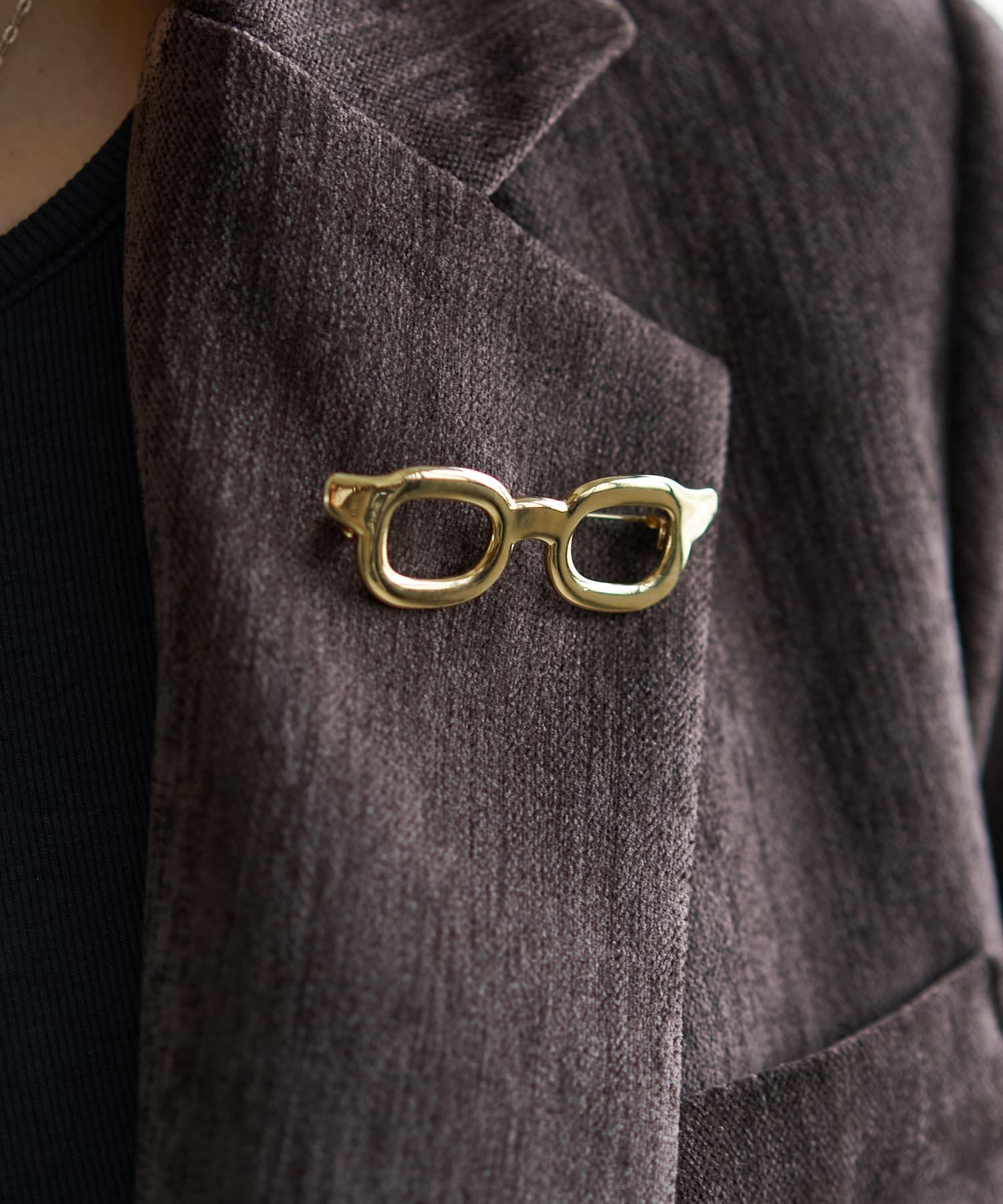 STYLE DELI「ぽってりメガネブローチ」|ブローチ・コサージュ|