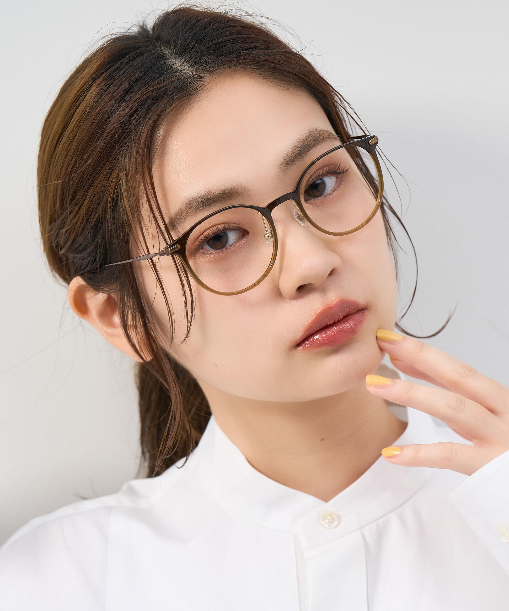  「ボストン型 軽量 メガネ｜ 軽量素材&times;チタン 大人可愛いメガネフレーム レンズ交換券付き」|メガネ|グリーン